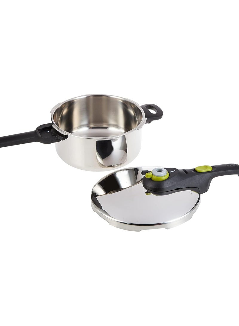 تيفال طقم قدر الضغط TEFAL Secure Trendy سعة 6 لتر + 4 لتر | طهي سريع | تصميم جذاب | برنامجين | آمن | متوافق مع الحث | ضمان لمدة سنتين | P2584300 من الفولاذ المقاوم للصدأ - Image 4