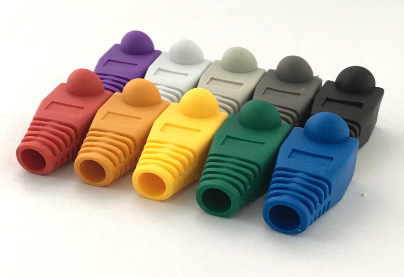 Accessbuy 100 Pack RJ45 CAT6 CAT6E CAT5 CAT5E Ethernet Network Cable Strain Relief Boots Cable Connector Plug Cover Mixed Color for Laptop - Image 3