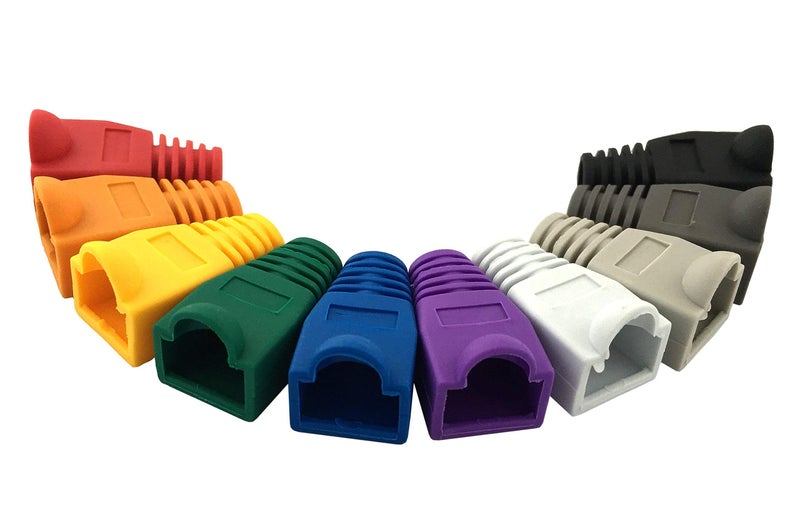 Accessbuy 100 Pack RJ45 CAT6 CAT6E CAT5 CAT5E Ethernet Network Cable Strain Relief Boots Cable Connector Plug Cover Mixed Color for Laptop - Image 4
