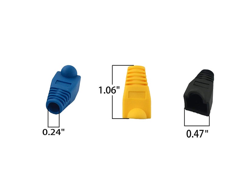 Accessbuy 100 Pack RJ45 CAT6 CAT6E CAT5 CAT5E Ethernet Network Cable Strain Relief Boots Cable Connector Plug Cover Mixed Color for Laptop - Image 2
