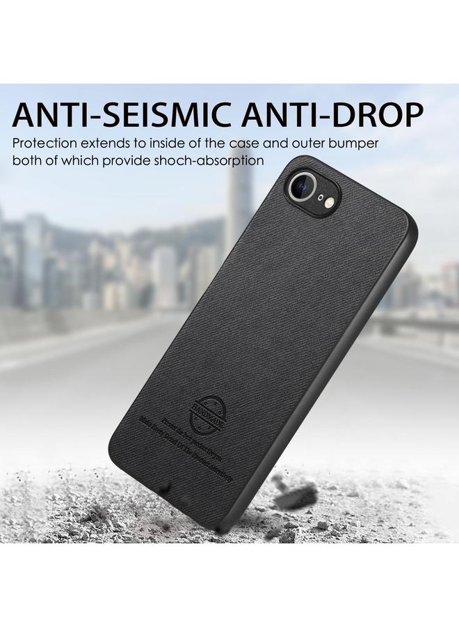 S-TOP Case For iPhone 16e Twill Fabric Leather Skin Back Phone Case - Image 5