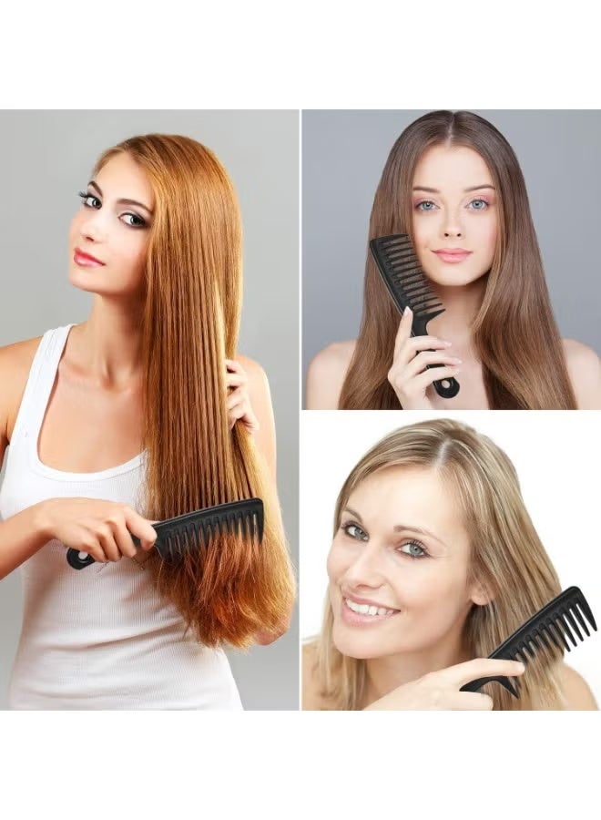 ROSE CARESS Wide Toothed Detangling Comb Black - Image 4