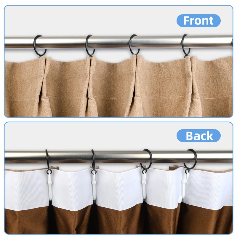 Manysky Curtain Rings with Eyelets, 48 Pack Metal Drapery Rings for Pinch Pleat Curtains Panels, Drape Rings Fits Up to 1.2 in Curtains Rod, 1.5 Inch I D Black - Image 5