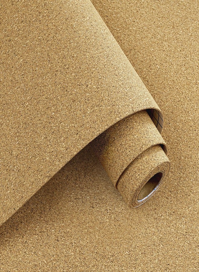 Decotalk Cork Shelf Liner Self Adhesive Kitchen Shelf Liner Adhesive Cabinets Liners 17.3x47.2 Inch Cabinet Liners Pantry Cabinet Lining Cork Contact Paper Shelves Lining Peel and Stick, Easy to Use - Image 1