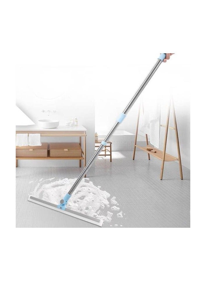 Movable wiper with stainless steel handle for floors, ceilings and glass