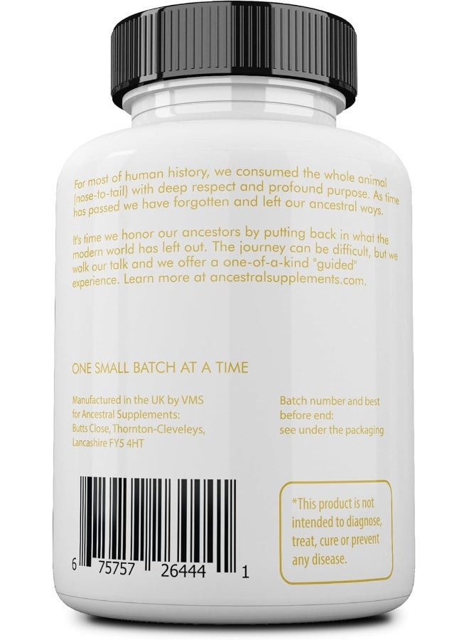 Ancestral Supplements Grass Fed (Living) Collagen-Supports Joints, Marrow Bones, Cartilage, Skin, Hair & Nails (180 Capsules) - Image 2