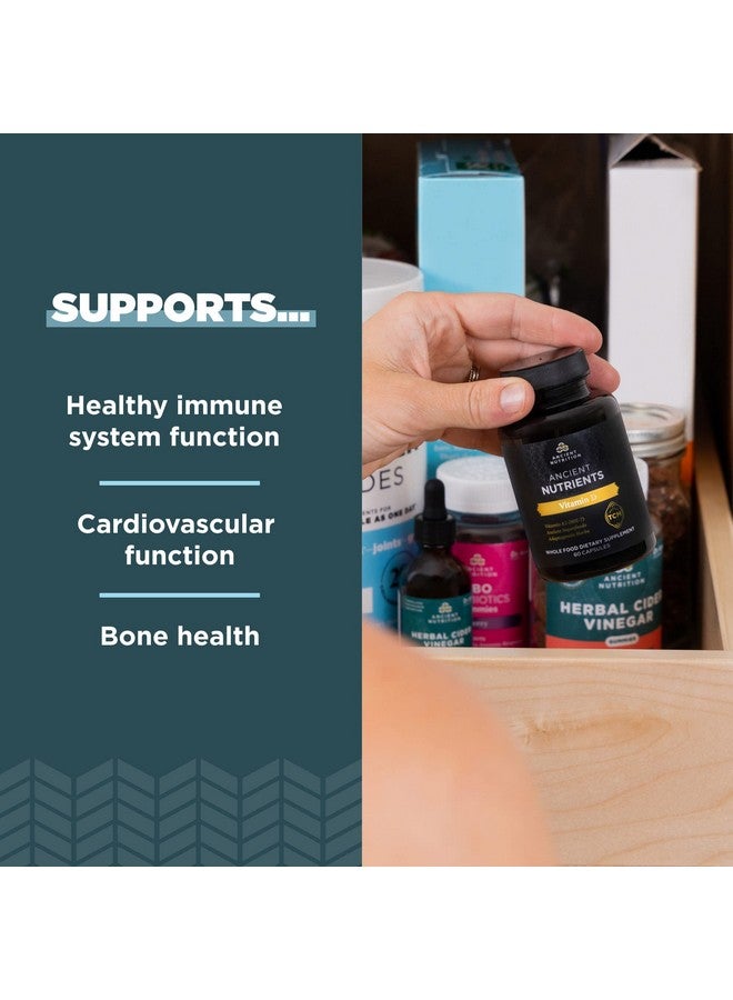 آينشنت نيوترشن مكمل فيتامين د من Ancient Nutrition، 5000 وحدة دولية من فيتامين د لدعم المناعة، مصنوع من مرق العظام ومستخلص الفطر، يدعم الالتهاب الصحي، مناسب لحمية الباليو والكيتو، 60 كبسولة - Image 3