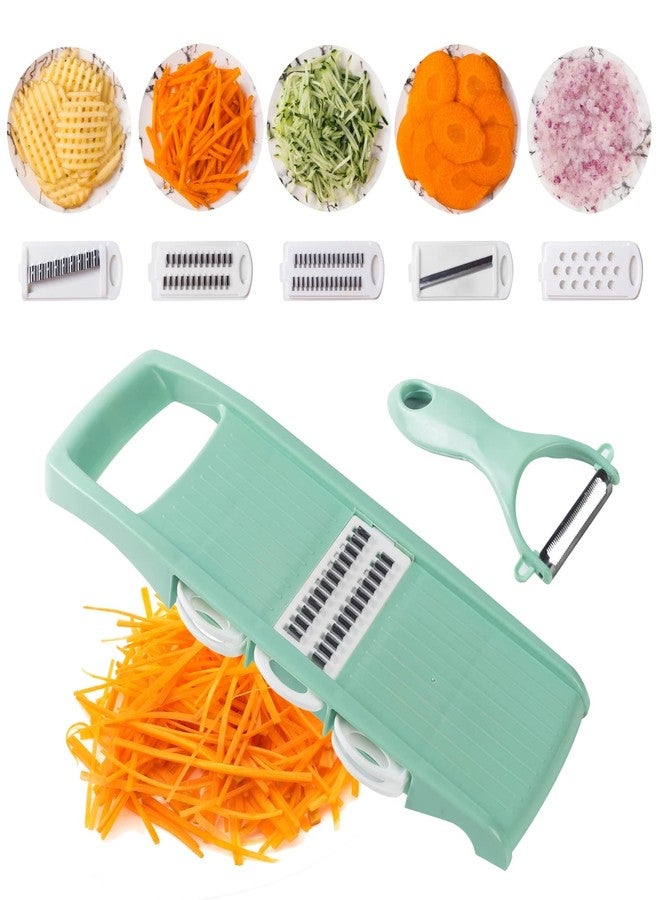 Nbguigdstr Mandoline Food Slicer for Kitchen 7-in-1 Vegetable/Cheese/Potato/Carrot/Cucumber Grater,Slicer, Cutter, Grinder,Waffle Fry Cutter For Potatoes,Julienne Peeler - Image 1