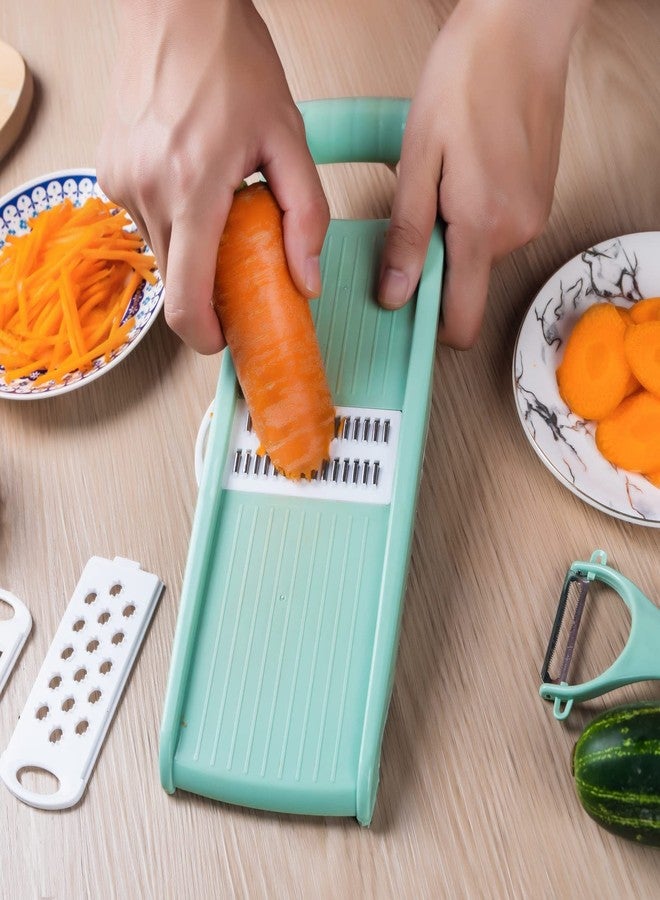 Nbguigdstr Mandoline Food Slicer for Kitchen 7-in-1 Vegetable/Cheese/Potato/Carrot/Cucumber Grater,Slicer, Cutter, Grinder,Waffle Fry Cutter For Potatoes,Julienne Peeler - Image 4