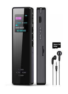 64GB Smart Digital Voice Activated Recorder with Playback -MP3 player, Audio Voice Recorder for Lectures Meetings, Recording Device Dictaphone Sound Tape Recorder
