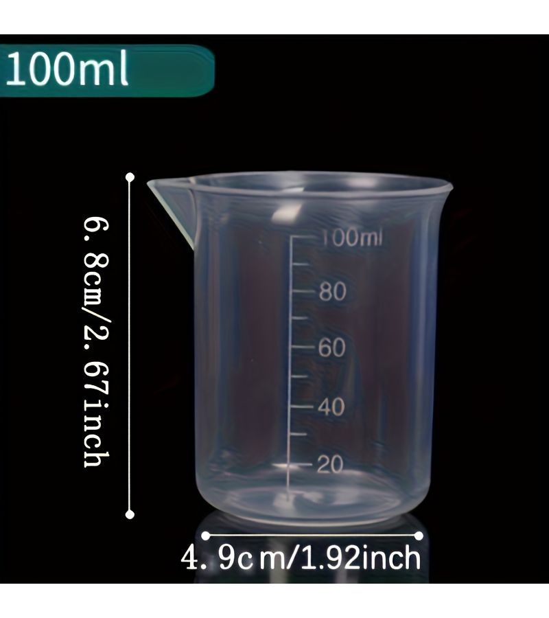 4pcs Liquid Measuring Cups 3.38oz Pp Thickened Graduated Lab Tools - Image 2