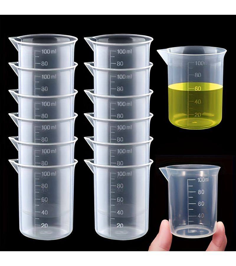 4pcs Liquid Measuring Cups 3.38oz Pp Thickened Graduated Lab Tools - Image 4
