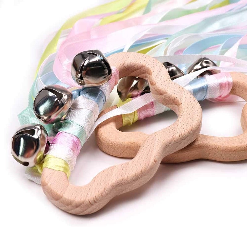 DILIMI Hand Ribbon Kite Baby Sensory Toys, 2 Pack Hand Kite Montessori Learning Toy, Cloud Rainbow - Image 3