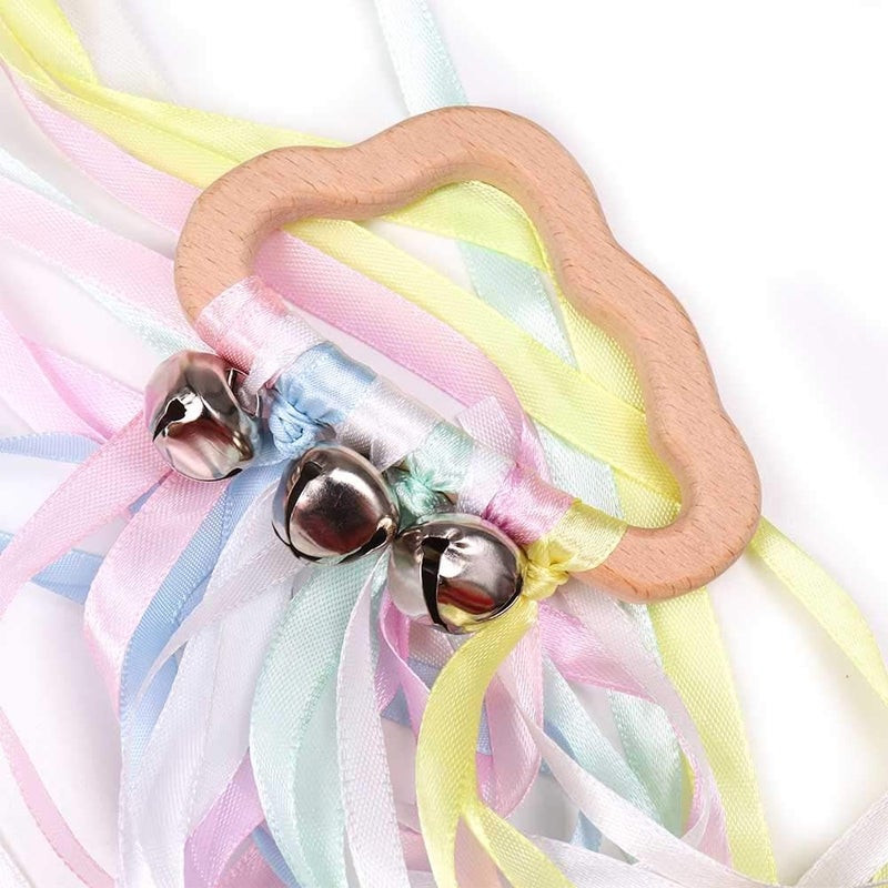 DILIMI Hand Ribbon Kite Baby Sensory Toys, 2 Pack Hand Kite Montessori Learning Toy, Cloud Rainbow - Image 5