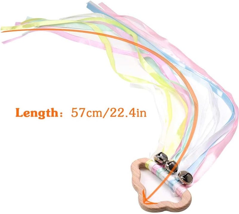 DILIMI Hand Ribbon Kite Baby Sensory Toys, 2 Pack Hand Kite Montessori Learning Toy, Cloud Rainbow - Image 4