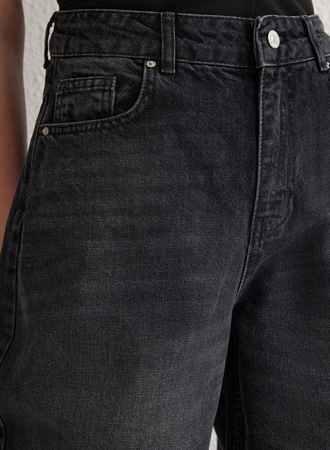 trendyol Black Premium High Waist Barrel Baggy Jeans - Image 4