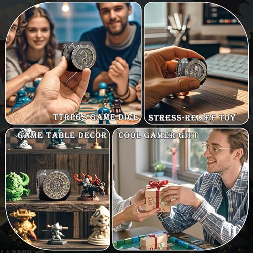 Haxtec Spinner Dice 7-in-1 Metal DND Dice Set Unique Dice Spinner Goblins Metal D&D Die for Dungeons and Dragons DND Gifts - Image 5