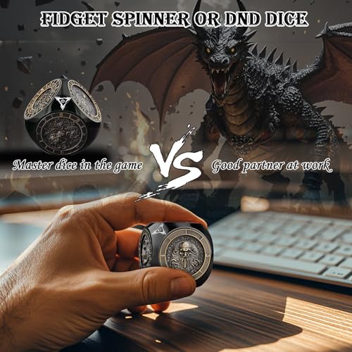 Haxtec Spinner Dice 7-in-1 Metal DND Dice Set Unique Dice Spinner Goblins Metal D&D Die for Dungeons and Dragons DND Gifts - Image 4