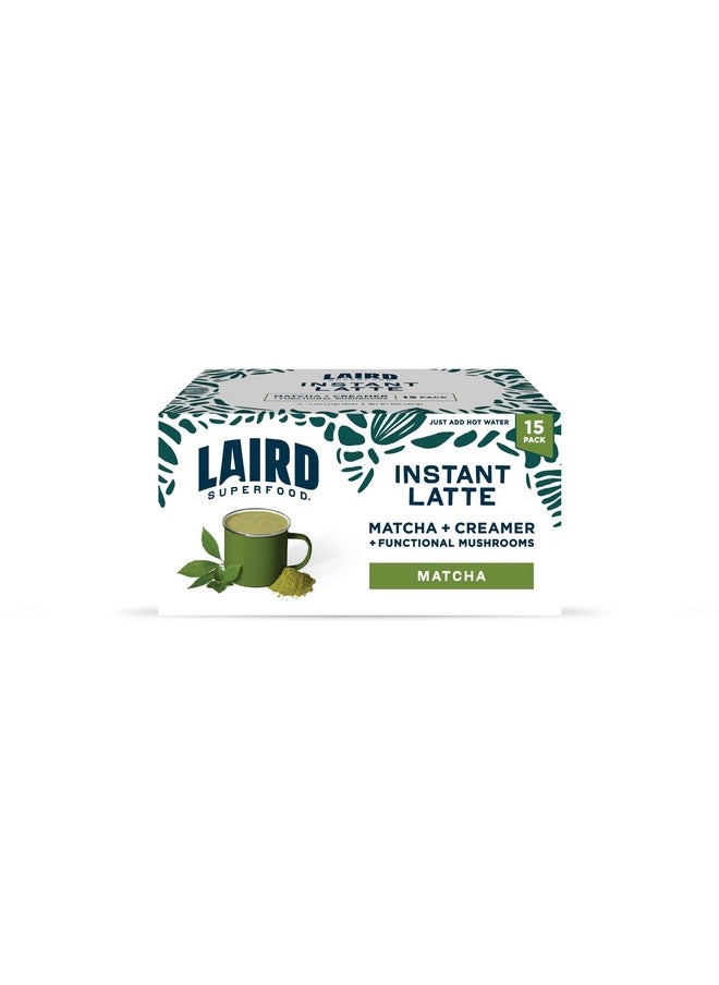 Laird Superfood Laird Superfood Instant Latte Matcha, Non-Dairy, Superfood Creamer, Gluten Free, Non-GMO, Vegan, 15pk Sachets  - Image 1