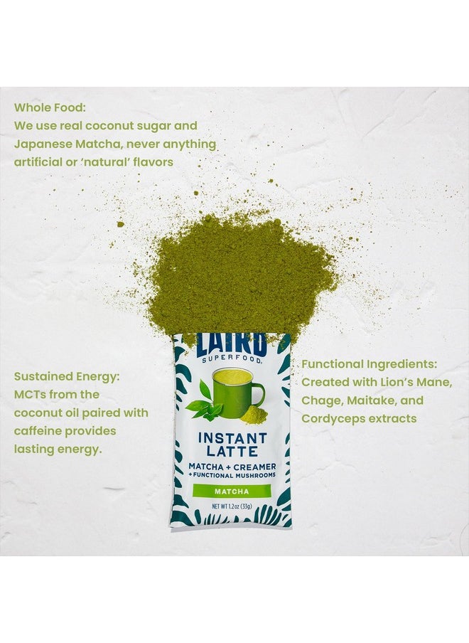 Laird Superfood Laird Superfood Instant Latte Matcha, Non-Dairy, Superfood Creamer, Gluten Free, Non-GMO, Vegan, 15pk Sachets  - Image 5