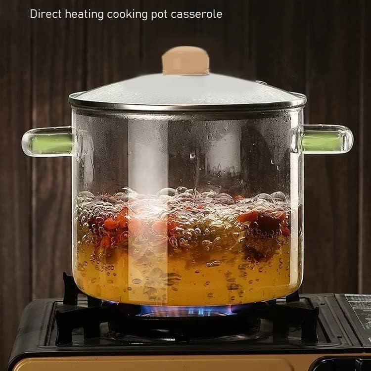 WRINGO 1200 ML Deep Round Glass Casserole Oven and Microwave Safe Serving Bowl with See Through Top Lid -Mixing Bowl for Snacks, Cereals, Rice, Sambar, Salad (W-1200, Set of 1), Transparent - Image 2
