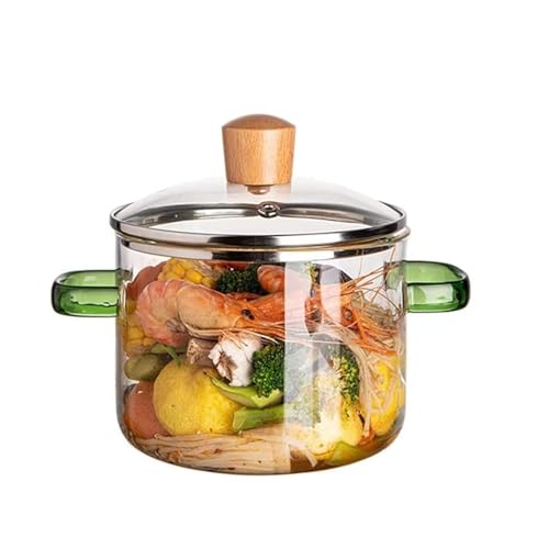 WRINGO 1200 ML Deep Round Glass Casserole Oven and Microwave Safe Serving Bowl with See Through Top Lid -Mixing Bowl for Snacks, Cereals, Rice, Sambar, Salad (W-1200, Set of 1), Transparent - Image 1