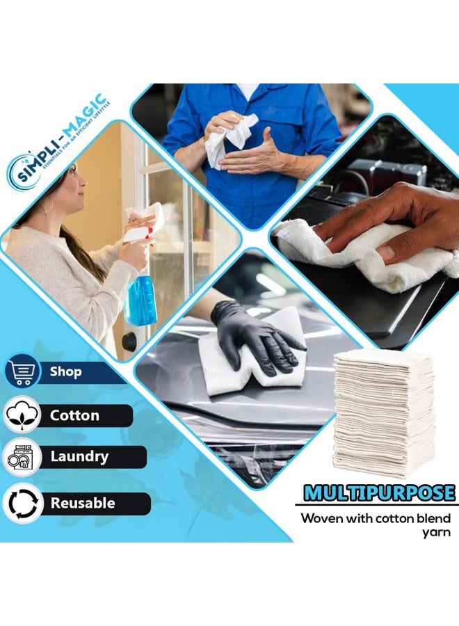 Simpli-Magic 79142 Shop Towels 14"x12", 150 Count (Pack of 1), Cotton, White  - Image 4
