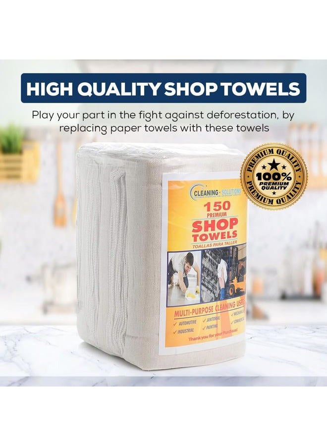 Simpli-Magic 79142 Shop Towels 14"x12", 150 Count (Pack of 1), Cotton, White  - Image 2