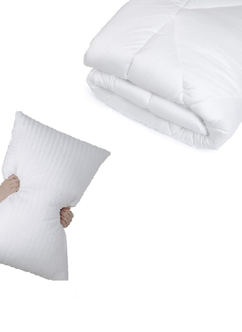 Blueberry Single Duvet Insert Plain White 160X220Cm With 1 Piece Pillow  - Image 1