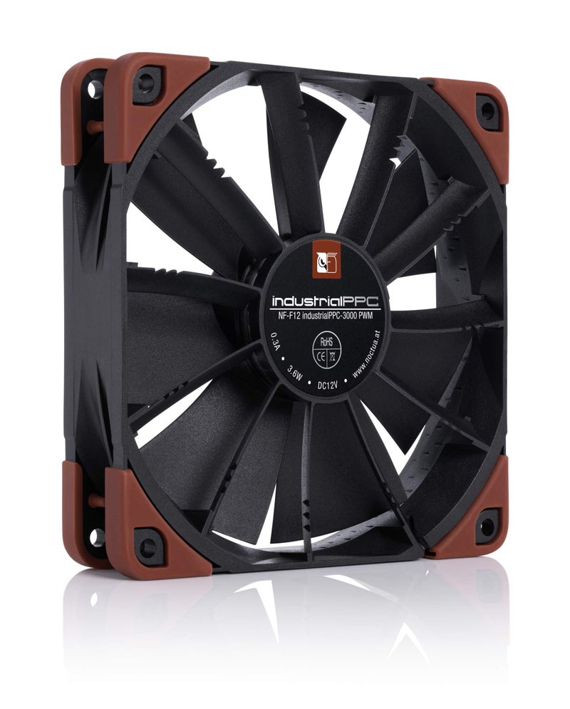 NOCTUA NF-F12 Industrial PPC 120x120x25mm 4-pin 3000 RPM Case Fan/Case Cooler - Black - Image 2