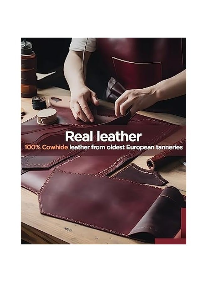 Burgundy RFID Blocking Leather Flip Folio Wallet Case for iPhone 13 6.1 - Protective Cover with Strong Magnetic Closure, Credit Card Holder, and Kickstand - Suitable for Men and Women - Image 2