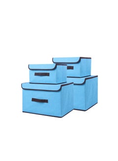 Generic 4 Pack Foldable Storage Box blue Storage Box for Home 36x23x24cm  - Image 1