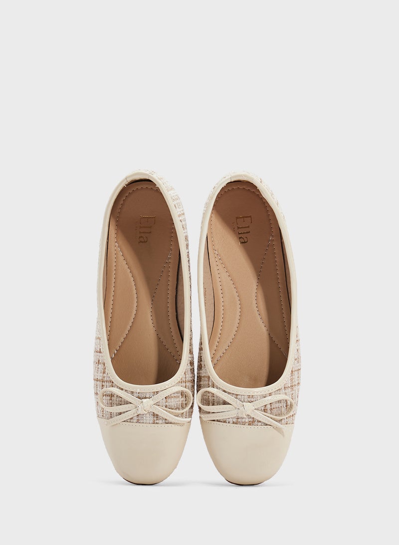 ELLA Womens Ballerina Flat With Bow  - Image 4