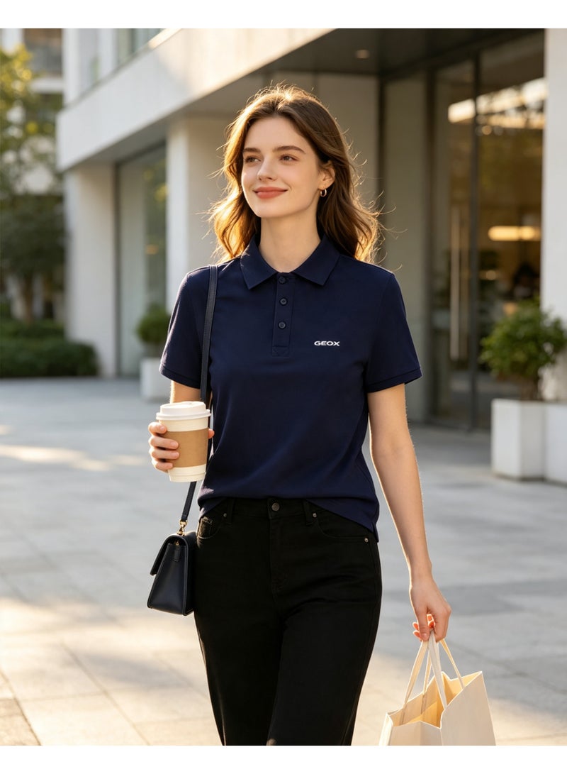 GEOX Men Short Sleeve Polo Shirt Casual Daily Wear For Men Navy Blue - Image 5