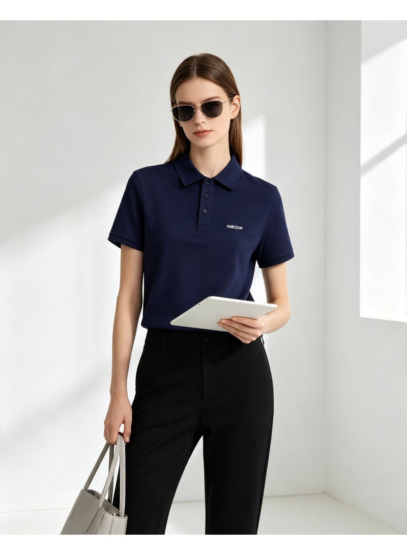 GEOX Men Short Sleeve Polo Shirt Casual Daily Wear For Men Navy Blue - Image 4