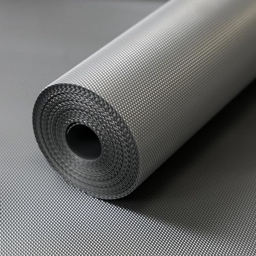KRENZ Anti Slip Drawer & Shelf Liner Mat for Kitchen | Waterproof PVC Multipurpose Mat for Fridge, Cupboard & Drawer | Diamond Texture, Grey | (45 CM x 5 M) - Image 1