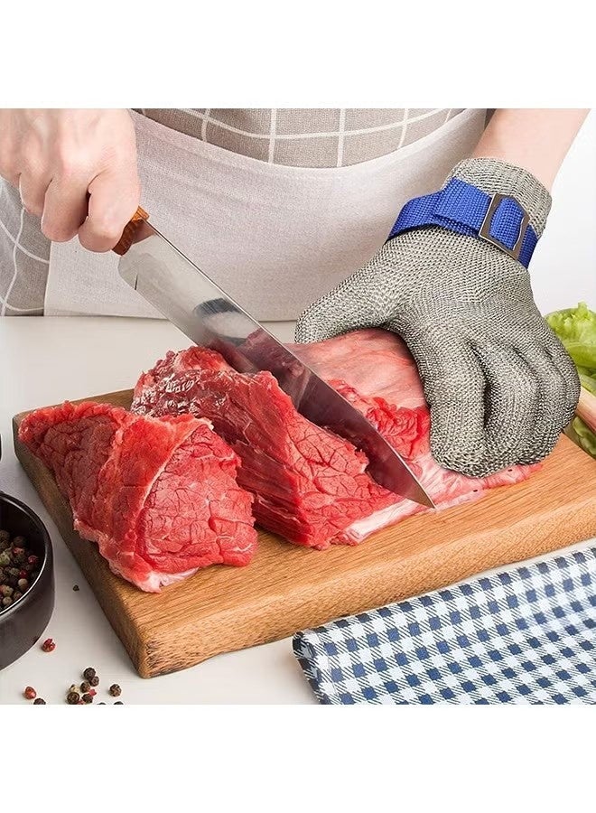 Cut Resistant Glove, Level 9 Safety Protective Work Gloves Ambidextrous, Upgrade Safety Anti Cutting Hand Gloves, Food Grade Durable Cut Glove for Kitchen Cooking, Stainless Steel Mesh Metal Glove, Butcher Meat Cutting, Oyster Shucking, Garden, Fishing - Image 2