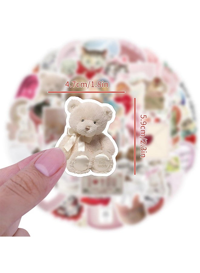 60pcs Coquette Stickers Cute Vinyl Laptop Stickers, Waterproof Aesthetic Stickers, Pink Sticker Pack for Girls Water Bottles Laptop Computer Phone Guitar (60 Coquette Stickers) - Image 3