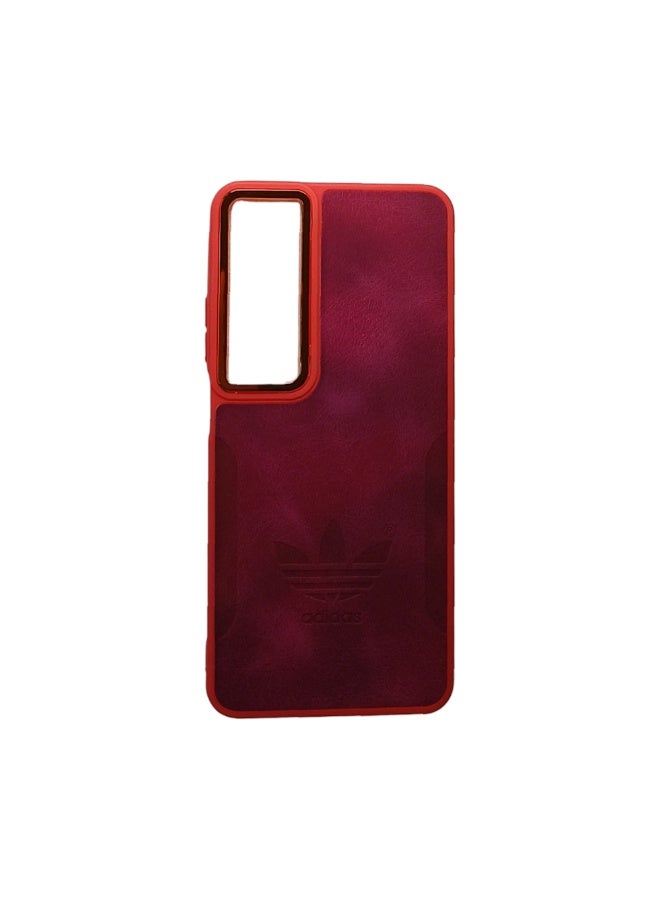 Phone Back Cover leather for Realme C65 red - Image 1