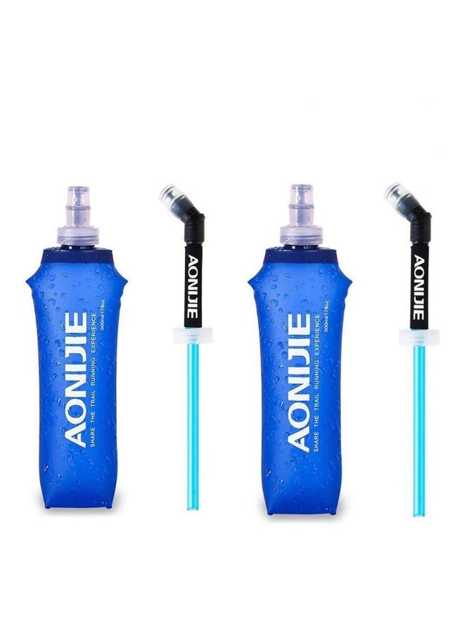 AONIJIE - Pack 2 Tpu Soft Hydration Water Bottle Bpa-Free Collapsible Flask-Use In Hydration Vest For Marathon Running Hiking Cycling - Image 1