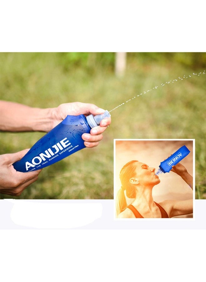 AONIJIE - Pack 2 Tpu Soft Hydration Water Bottle Bpa-Free Collapsible Flask-Use In Hydration Vest For Marathon Running Hiking Cycling - Image 1