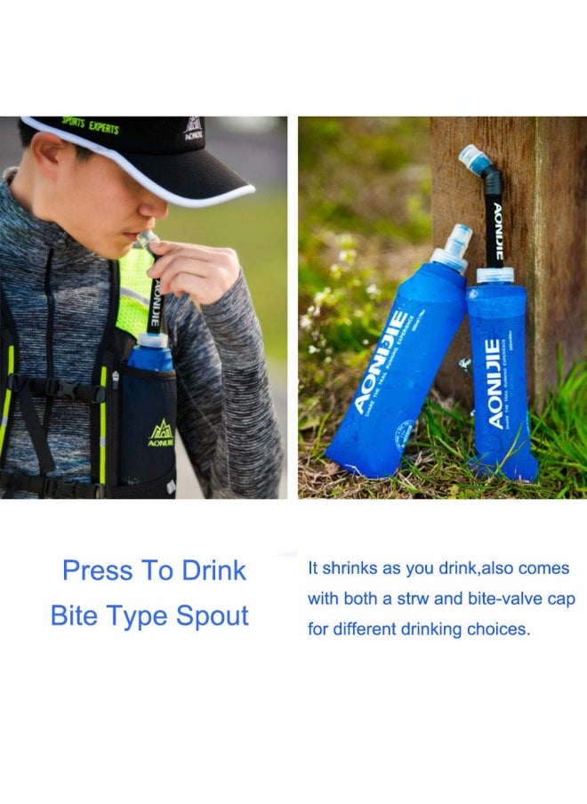 AONIJIE - Pack 2 Tpu Soft Hydration Water Bottle Bpa-Free Collapsible Flask-Use In Hydration Vest For Marathon Running Hiking Cycling - Image 1