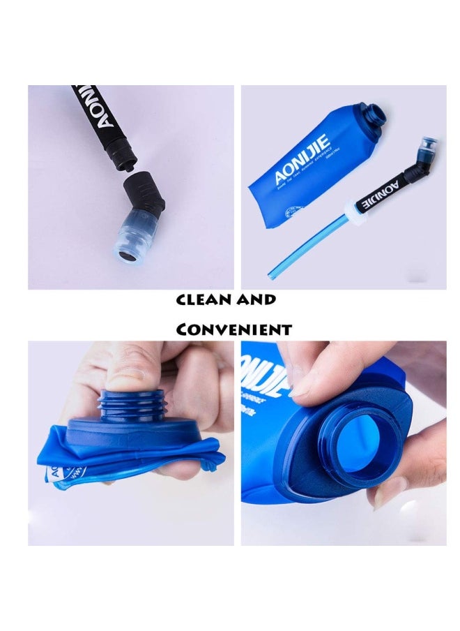 AONIJIE - Pack 2 Tpu Soft Hydration Water Bottle Bpa-Free Collapsible Flask-Use In Hydration Vest For Marathon Running Hiking Cycling - Image 1