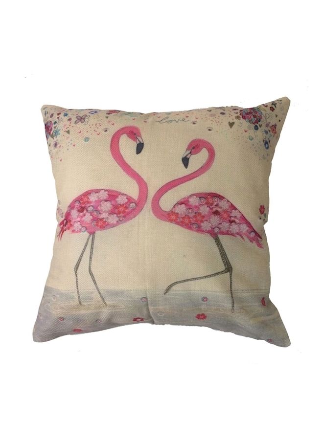 NIBEMINENT Flamingo Collection Cushion Cover - Cloud Beige/Pink 