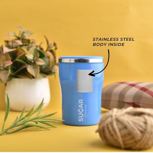 SUGAR Homeware Bubble Stainless Steel Double Wall Travel Tumbler 400ml (Blue) - Image 3
