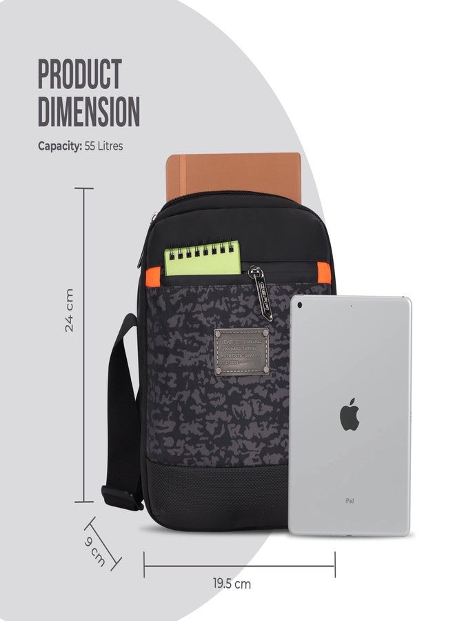 Gear Tactical Water Resistant Sling Bag/Crossbody Bag/Messenger Bag For men/women (Black Camo) - Image 3