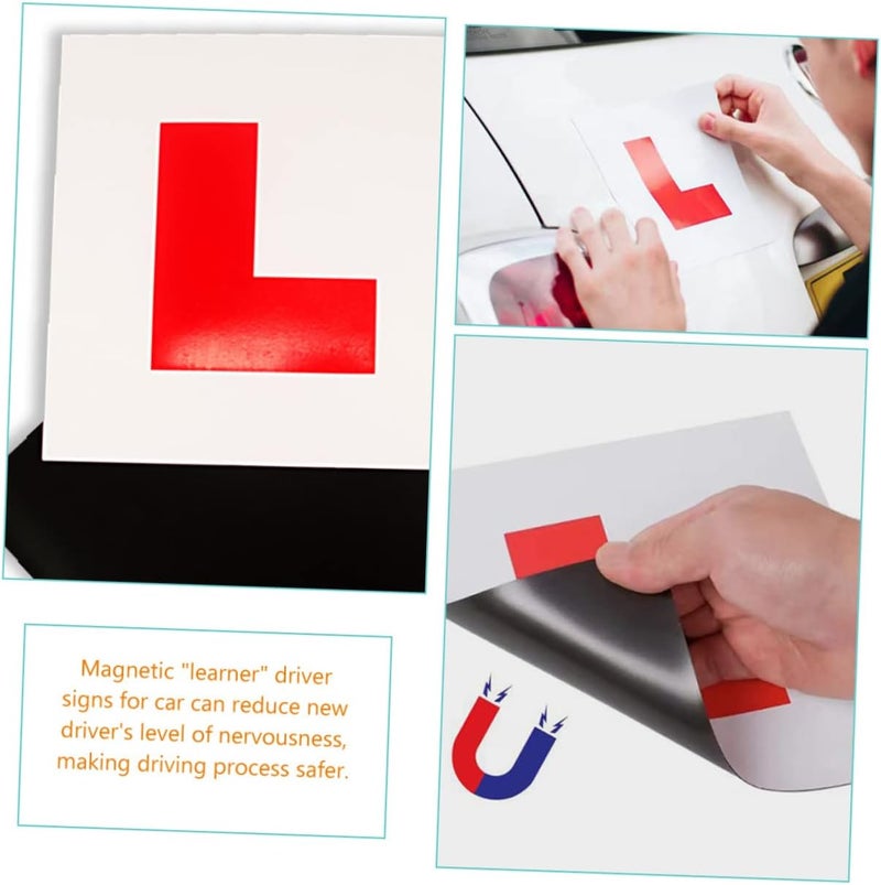 Ciieeo 4pcs Car Magnets Stickers Letter for Learner Driving Sign Weatherproof Easy Install - Image 2