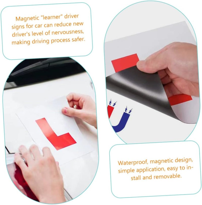 Ciieeo 4pcs Car Magnets Stickers Letter for Learner Driving Sign Weatherproof Easy Install - Image 5