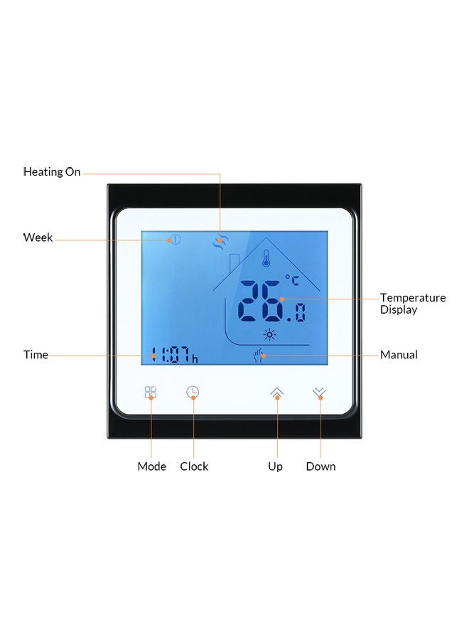 NIBEMINENT Temperature Controller With Touchscreen White/Black/Blue - Image 2