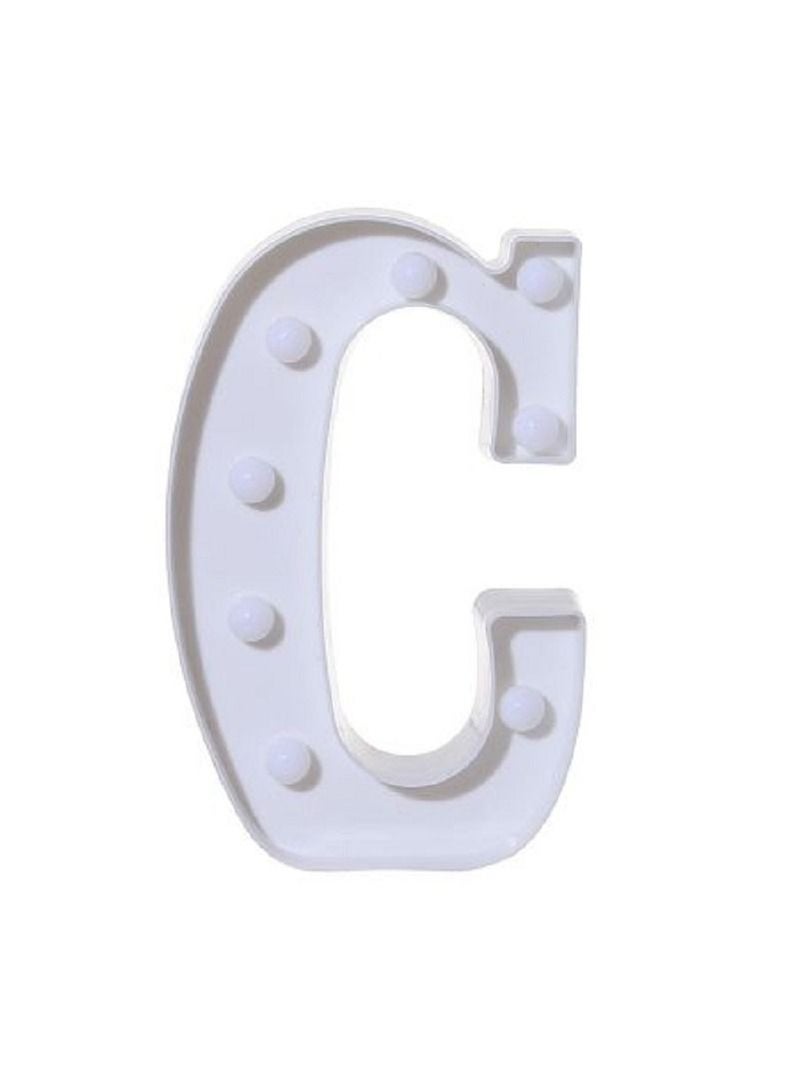 Alphabet LED Letter Lights Light Up White Plastic Letters Standing Hanging C - Image 1
